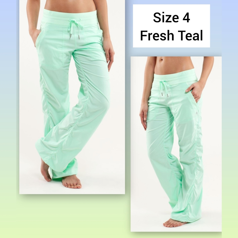 SOLD Lululemon 4 Studio Drawstring Pants Unlined Fresh Teal